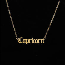 Load image into Gallery viewer, Pendant - Zodiac Pendant &amp; Necklace with Antique Font - Love My Brown Skin Melanin Apparel
