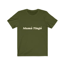 Load image into Gallery viewer, Mamá Tingó Tee* - white letters - Love My Brown Skin Melanin Apparel
